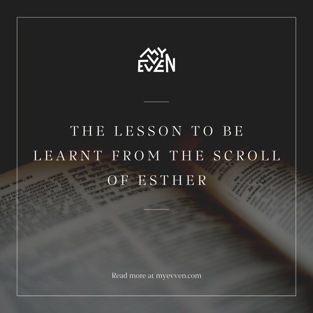 Graphic post text writing the lesson to be learnt from the scroll of esther